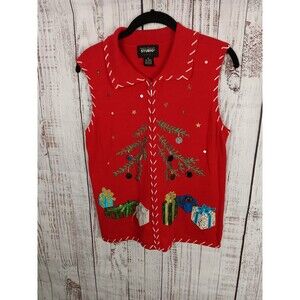 Designer Originals Studio Joy Christmas Sweater Vest Gifts Theme Medium